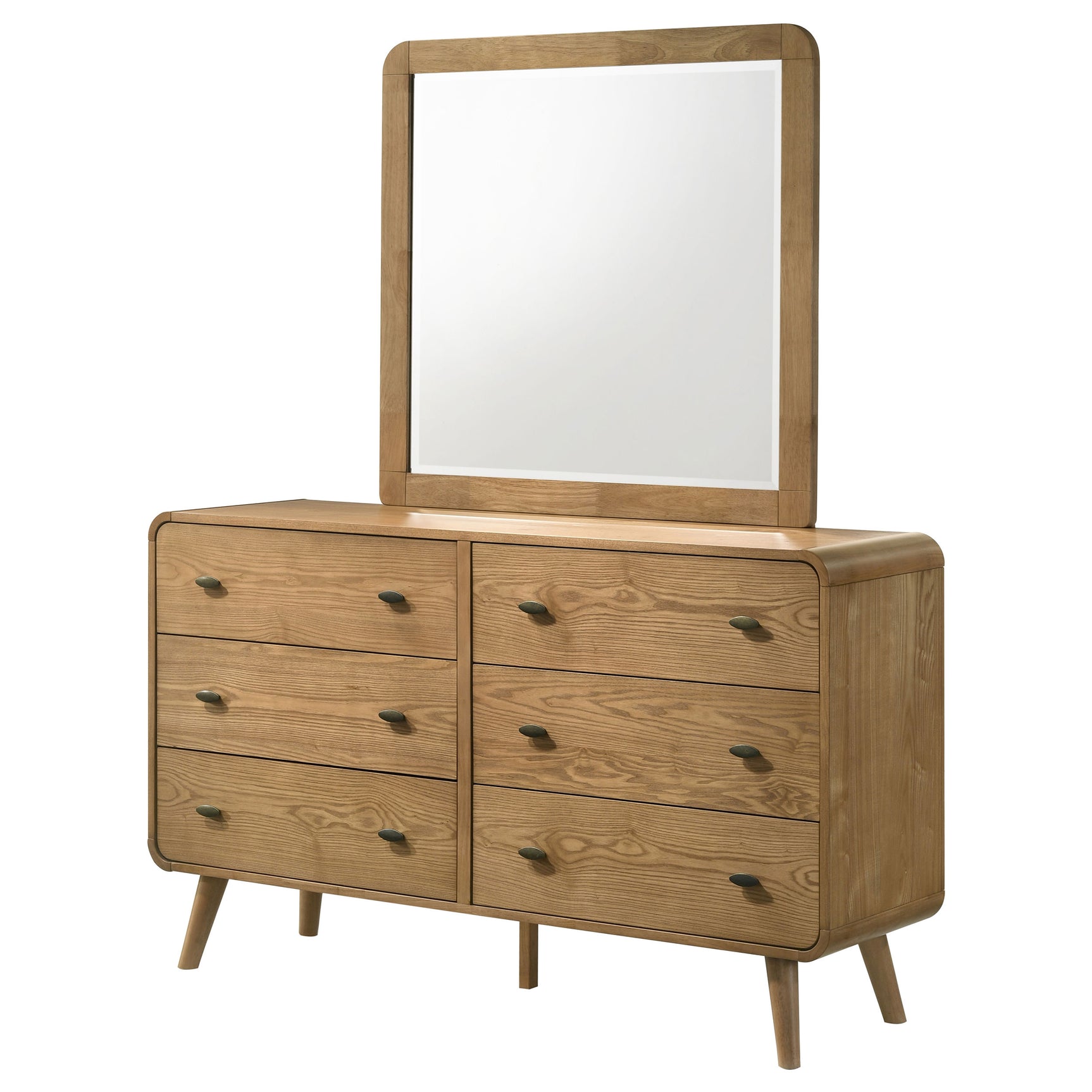 Robyn 6-drawer Bedroom Dresser and Mirror Light Ash - Tampa Furniture Outlet