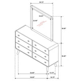 Robyn 6-drawer Bedroom Dresser and Mirror Light Ash - Tampa Furniture Outlet