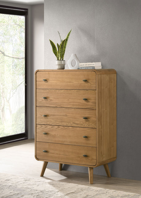 Robyn 5-drawer Bedroom Chest of Drawers Light Ash - Tampa Furniture Outlet