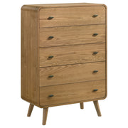 Tampa Furniture Outlet - Coaster - Robyn 5-drawer Bedroom Chest of Drawers Light Ash - 225095