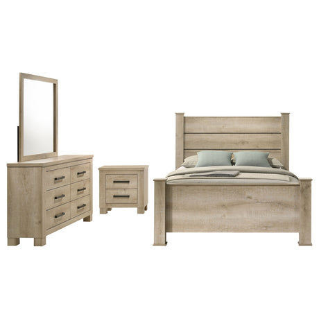 Oakglen 4-piece Eastern King Bedroom Set Weathered Oak - Tampa Furniture Outlet