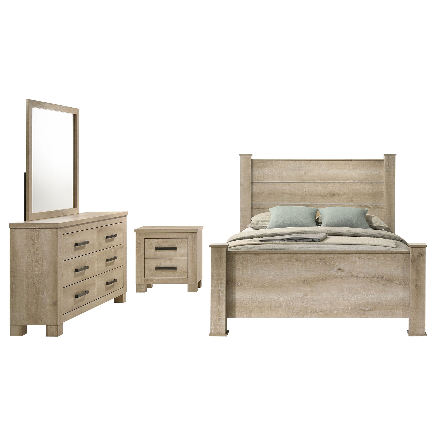 Oakglen 4-piece Queen Bedroom Set Weathered Oak - Tampa Furniture Outlet