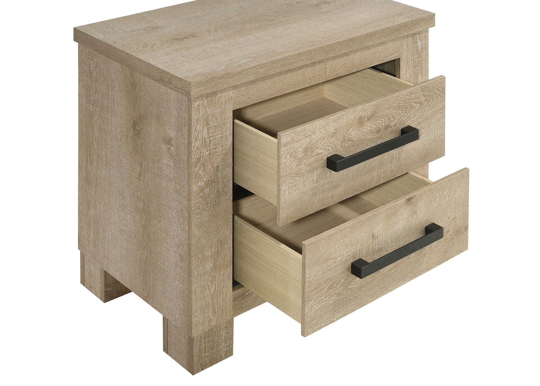Oakglen 2-drawer Nightstand Bedside Table Weathered Oak - Tampa Furniture Outlet