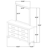 Oakglen 6-drawer Bedroom Dresser and Mirror Weathered Oak - Tampa Furniture Outlet