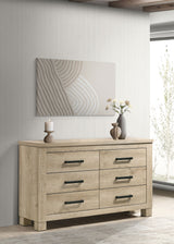 Oakglen 6-drawer Bedroom Dresser Weathered Oak - Tampa Furniture Outlet