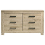 Oakglen 6-drawer Bedroom Dresser Weathered Oak - Tampa Furniture Outlet