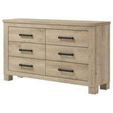 Oakglen 6-drawer Bedroom Dresser Weathered Oak - Tampa Furniture Outlet