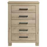 Oakglen 5-drawer Bedroom Chest of Drawers Weathered Oak - Tampa Furniture Outlet