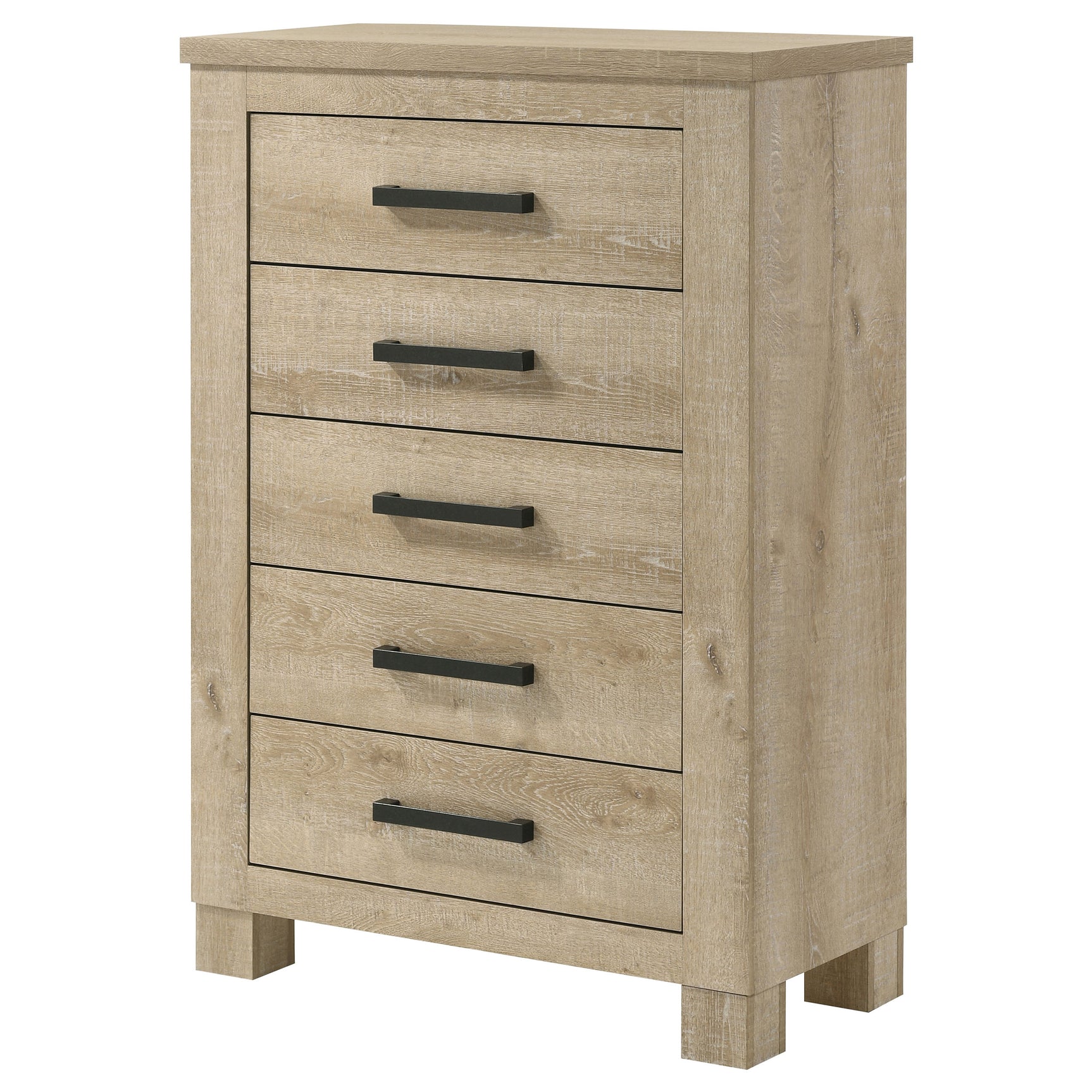 Oakglen 5-drawer Bedroom Chest of Drawers Weathered Oak - Tampa Furniture Outlet