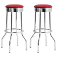 Tampa Furniture Outlet - Coaster - Retro Upholstered Metal Swivel Bar Stool Red (Set of 2) - 2299R