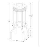 Retro Upholstered Metal Swivel Bar Stool Red (Set of 2) - Tampa Furniture Outlet