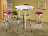Retro Upholstered Metal Swivel Bar Stool Red (Set of 2) - Tampa Furniture Outlet