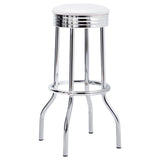 Retro 3-piece Round 1950s Bistro Pub Bar Table Set White - Tampa Furniture Outlet