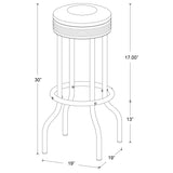 Retro 3-piece Round 1950s Bistro Pub Bar Table Set White - Tampa Furniture Outlet