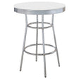Tampa Furniture Outlet - Coaster - Retro Round 30-inch 1950's Bistro Pub Height Bar Table White - 2300