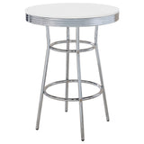 Tampa Furniture Outlet - Coaster - Retro Round 30-inch 1950's Bistro Pub Height Bar Table White - 2300
