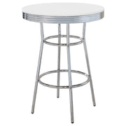 Tampa Furniture Outlet - Coaster - Retro Round 30-inch 1950's Bistro Pub Height Bar Table White - 2300