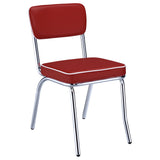 Retro 5-piece Round Dining Table Set White and Red - Tampa Furniture Outlet