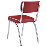 Retro 5-piece Round Dining Table Set White and Red - Tampa Furniture Outlet