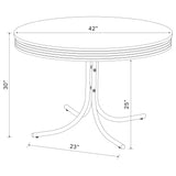 Retro 5-piece Round Dining Table Set White and Red - Tampa Furniture Outlet