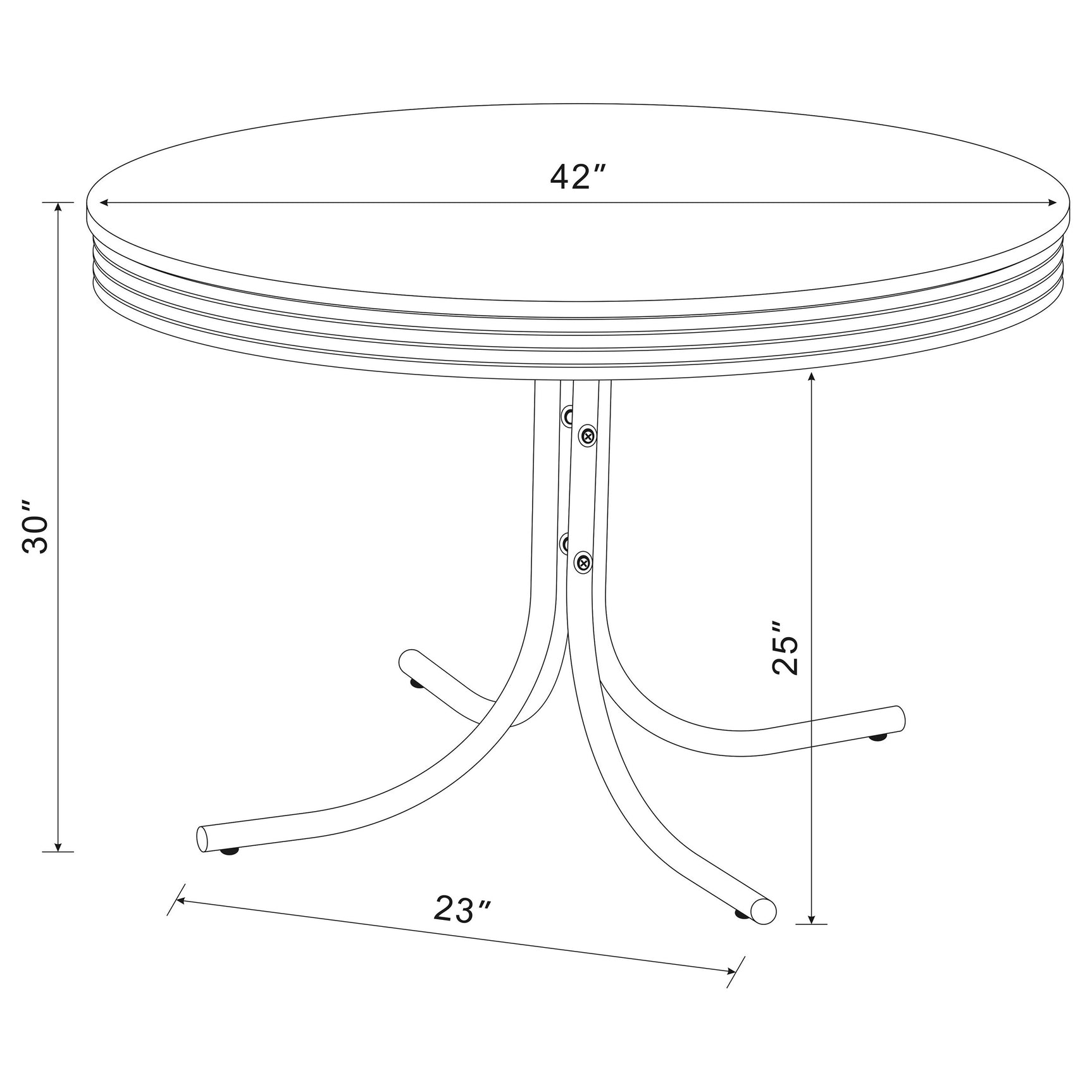 Retro 5-piece Round Dining Table Set White and Red - Tampa Furniture Outlet