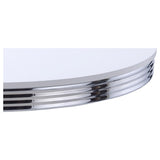 Retro Round 42-inch Wood Top Dining Table White and Chrome - Tampa Furniture Outlet