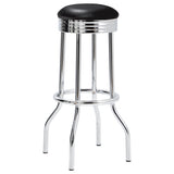 Retro 3-piece Round 1950s Bistro Pub Bar Table Set Black - Tampa Furniture Outlet