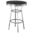 Tampa Furniture Outlet - Coaster - Retro Round 30-inch 1950's Bistro Pub Height Bar Table Black - 2405