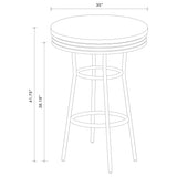 Retro Round 30-inch 1950's Bistro Pub Height Bar Table Black - Tampa Furniture Outlet