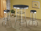 Retro Round 30-inch 1950's Bistro Pub Height Bar Table Black - Tampa Furniture Outlet