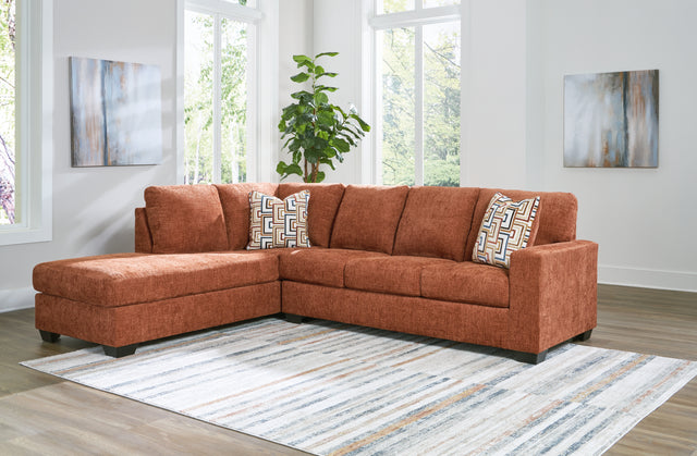 Tampa Furniture Outlet - Ashley Furniture - Aviemore Sectional - LAF 2-Piece Sectional with Chaise / Spice - 24304S2
