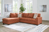 Tampa Furniture Outlet - Ashley Furniture - Aviemore Sectional - LAF 2-Piece Sectional with Chaise / Spice - 24304S2