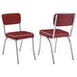 Tampa Furniture Outlet - Coaster - Retro Upholstered Dining Side Chair Red (Set of 2) - 2450R