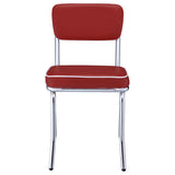 Retro Upholstered Dining Side Chair Red (Set of 2) - Tampa Furniture Outlet