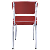 Retro Upholstered Dining Side Chair Red (Set of 2) - Tampa Furniture Outlet
