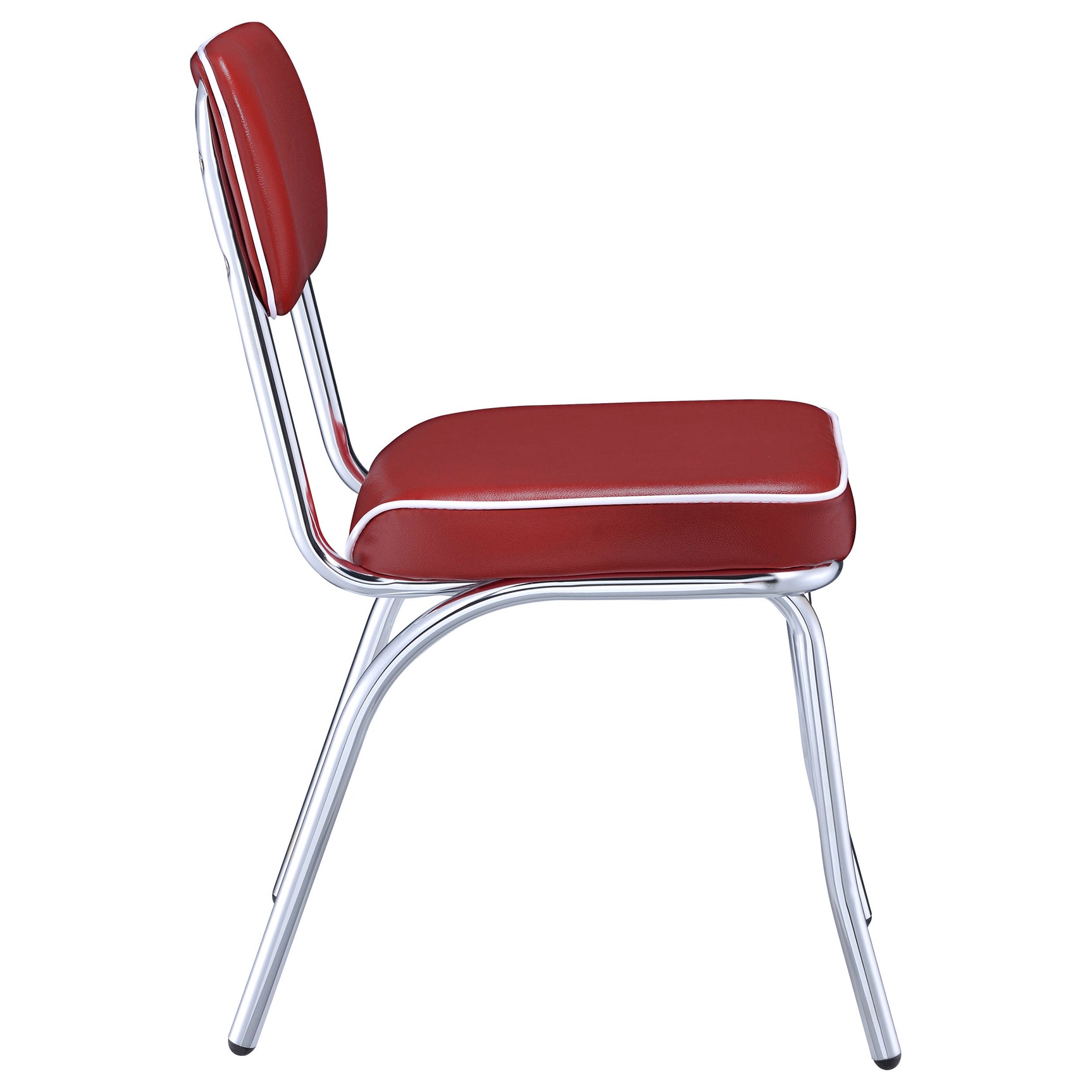 Retro Upholstered Dining Side Chair Red (Set of 2) - Tampa Furniture Outlet