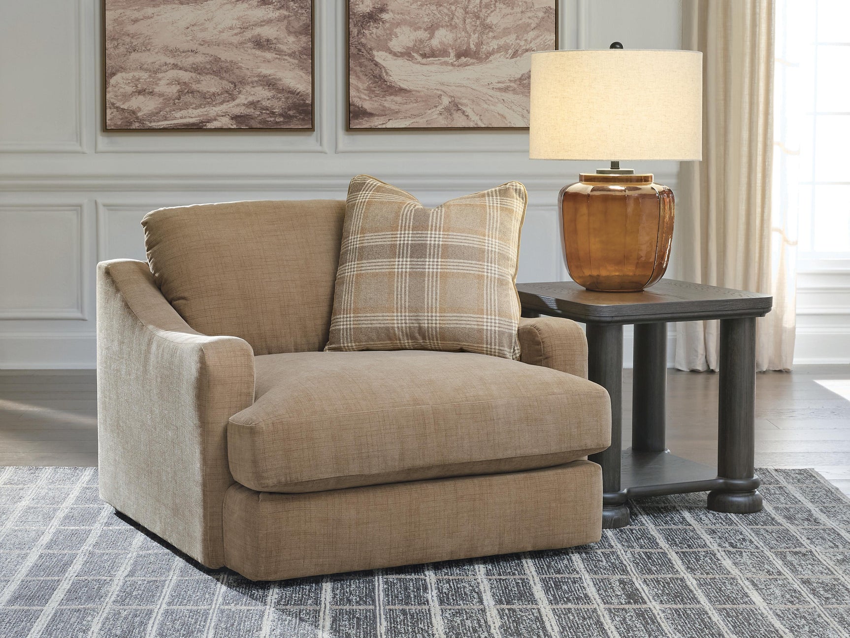Tampa Furniture Outlet - Ashley Furniture - ChloeeAnne Living Room - Chair and a Half - 2550523