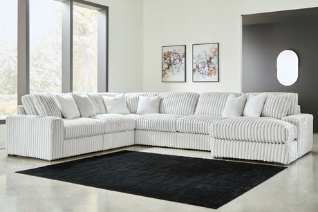 Tampa Furniture Outlet - Ashley Furniture - Stupendous Sectional - RAF 6-Piece Sectional with Chaise / Alloy - 25903S22