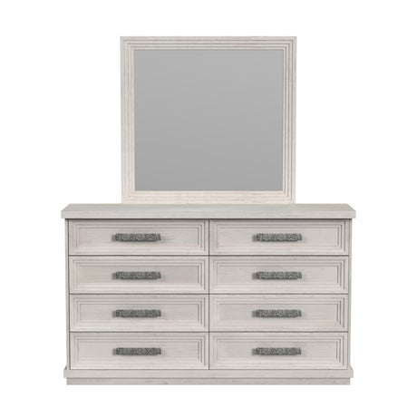 Avalanche - Dresser And Mirror Set - Antique White - Tampa Furniture Outlet