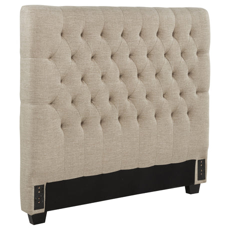 Chloe Upholstered Full Panel Headboard Oatmeal - Tampa Furniture Outlet