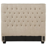 Tampa Furniture Outlet - Coaster - Chloe Upholstered Full Panel Headboard Oatmeal - 300007FB1