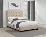 Chloe Upholstered Full Panel Bed Oatmeal - Tampa Furniture Outlet