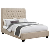 Chloe Upholstered Full Panel Bed Oatmeal - Tampa Furniture Outlet