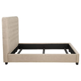 Chloe Upholstered Full Panel Bed Oatmeal - Tampa Furniture Outlet