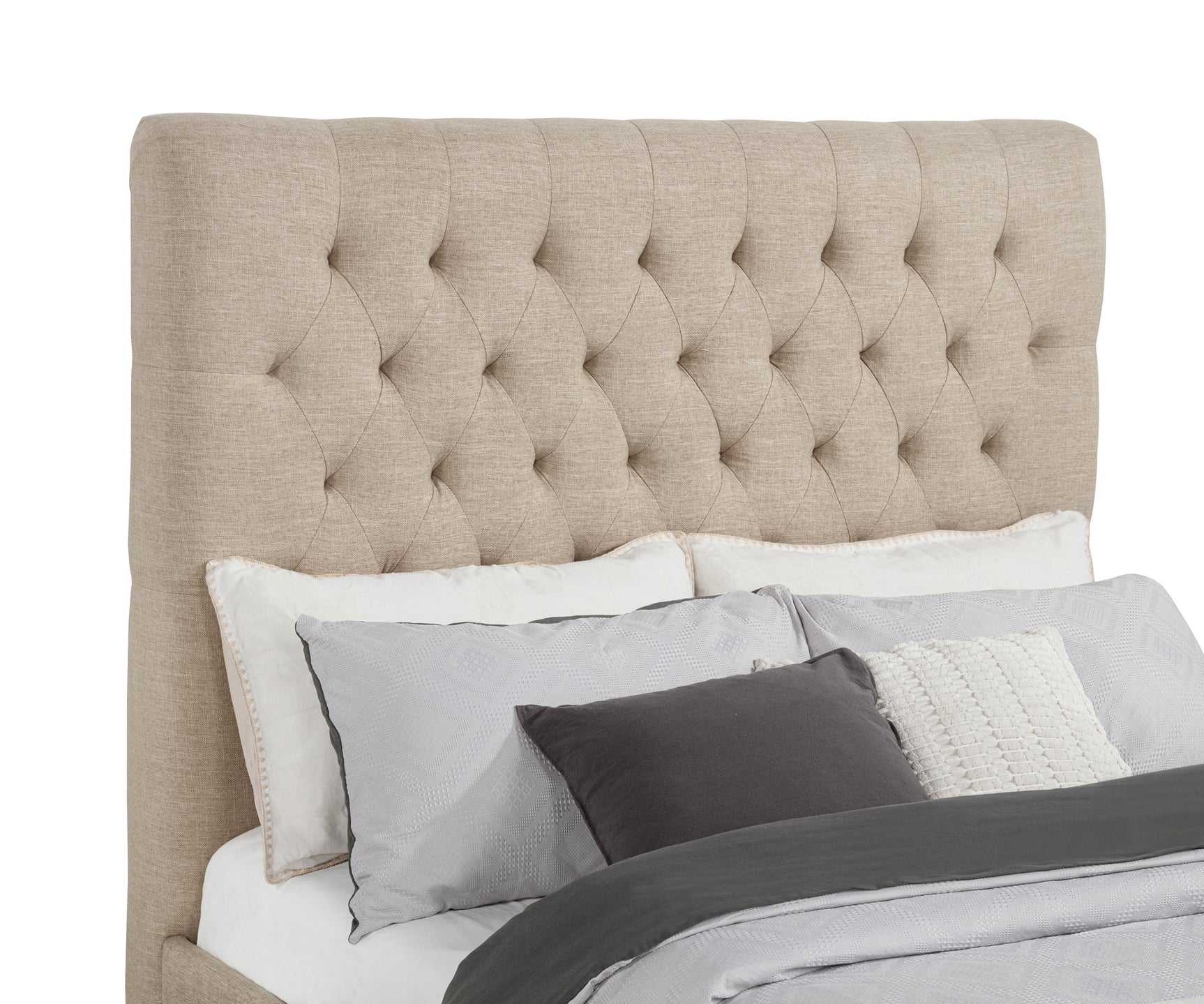 Chloe Upholstered Full Panel Bed Oatmeal - Tampa Furniture Outlet