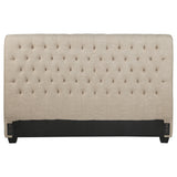 Chloe Upholstered Eastern King Panel Headboard Oatmeal - Tampa Furniture Outlet