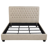 Chloe Upholstered California King Panel Bed Oatmeal - Tampa Furniture Outlet