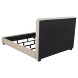 Chloe Upholstered California King Panel Bed Oatmeal - Tampa Furniture Outlet