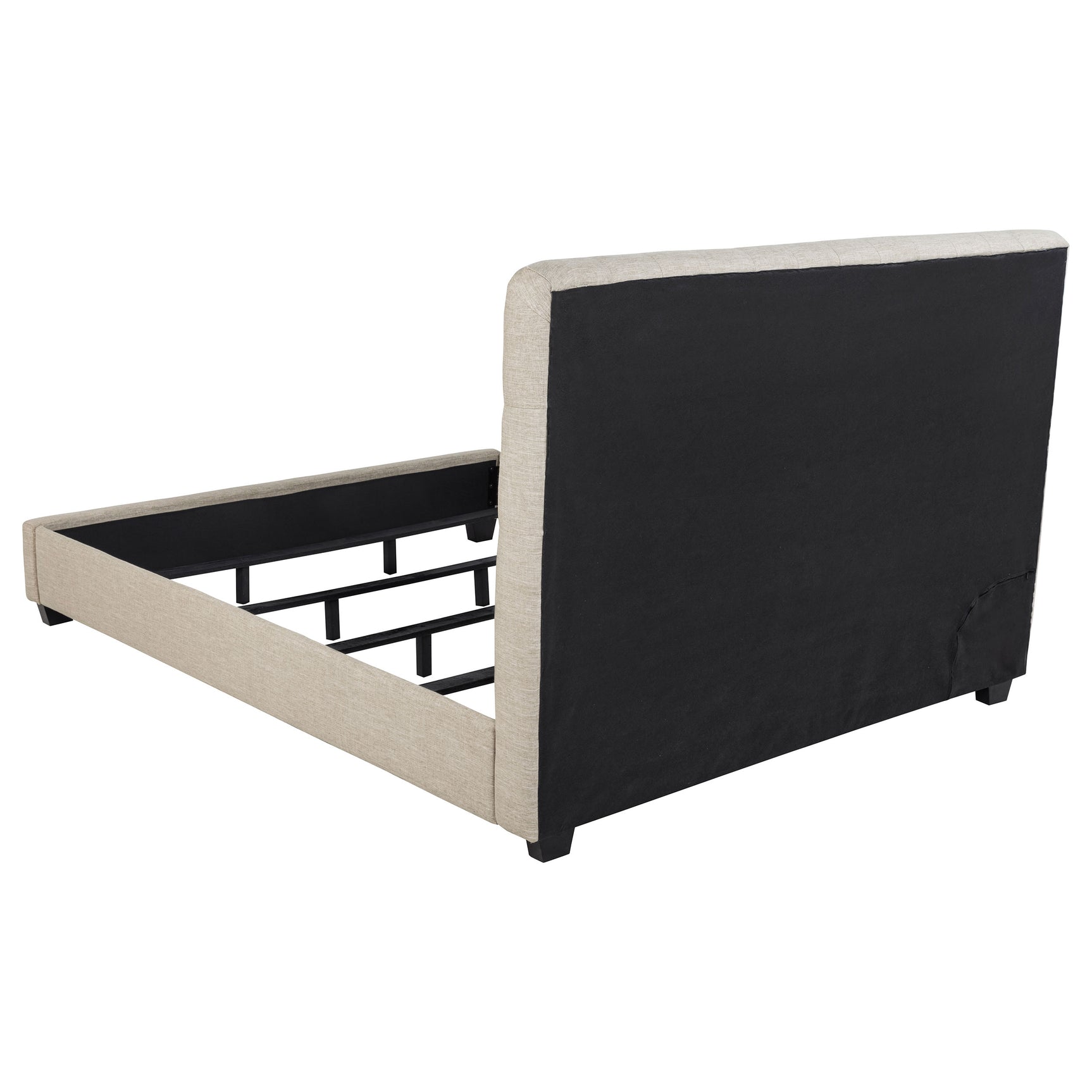 Chloe Upholstered California King Panel Bed Oatmeal - Tampa Furniture Outlet