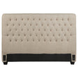 Tampa Furniture Outlet - Coaster - Chloe Upholstered Queen Panel Headboard Oatmeal - 300007QB1